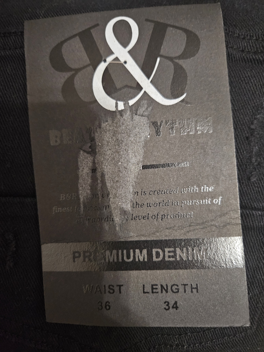 Beat & Rhythm Men's Black Distressed Moto Biker Slim Jeans DP871 36x34 NWT - Picture 6 of 7